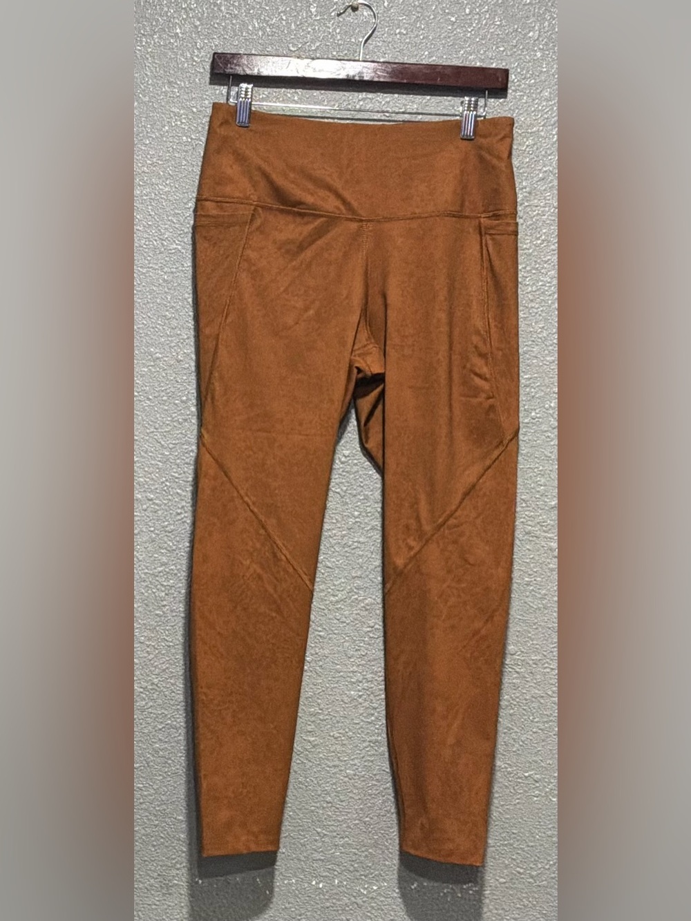Women's High-Waist Faux-Suede Leggings - Brown